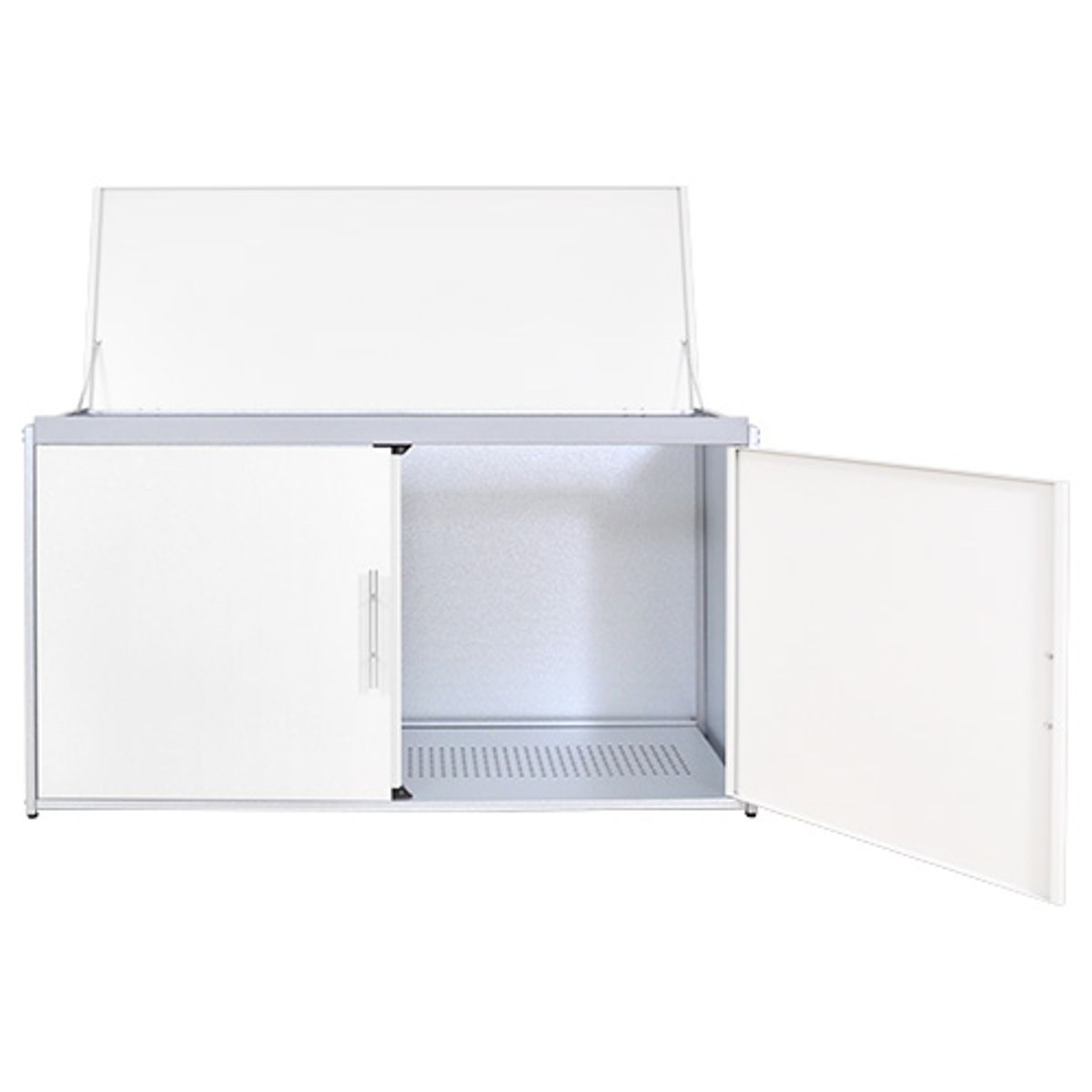 ゴミ収納庫 屋外用 314L 上開き 前開き 幅125×奥行49×高さ69.5cm （ ごみ箱 コンテナ 大容量 大型 ダストボックス 収納 屋外収納 ゴミ 収納庫 日本製 314リットル ゴミ置き場 ゴミ箱 物置 扉 保管庫 倉庫 エクステリア 組立品 ）
