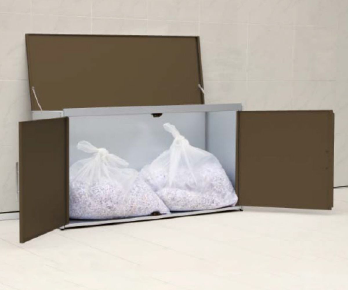 ゴミ収納庫 屋外用 314L 上開き 前開き 幅125×奥行49×高さ69.5cm （ ごみ箱 コンテナ 大容量 大型 ダストボックス 収納 屋外収納 ゴミ 収納庫 日本製 314リットル ゴミ置き場 ゴミ箱 物置 扉 保管庫 倉庫 エクステリア 組立品 ）