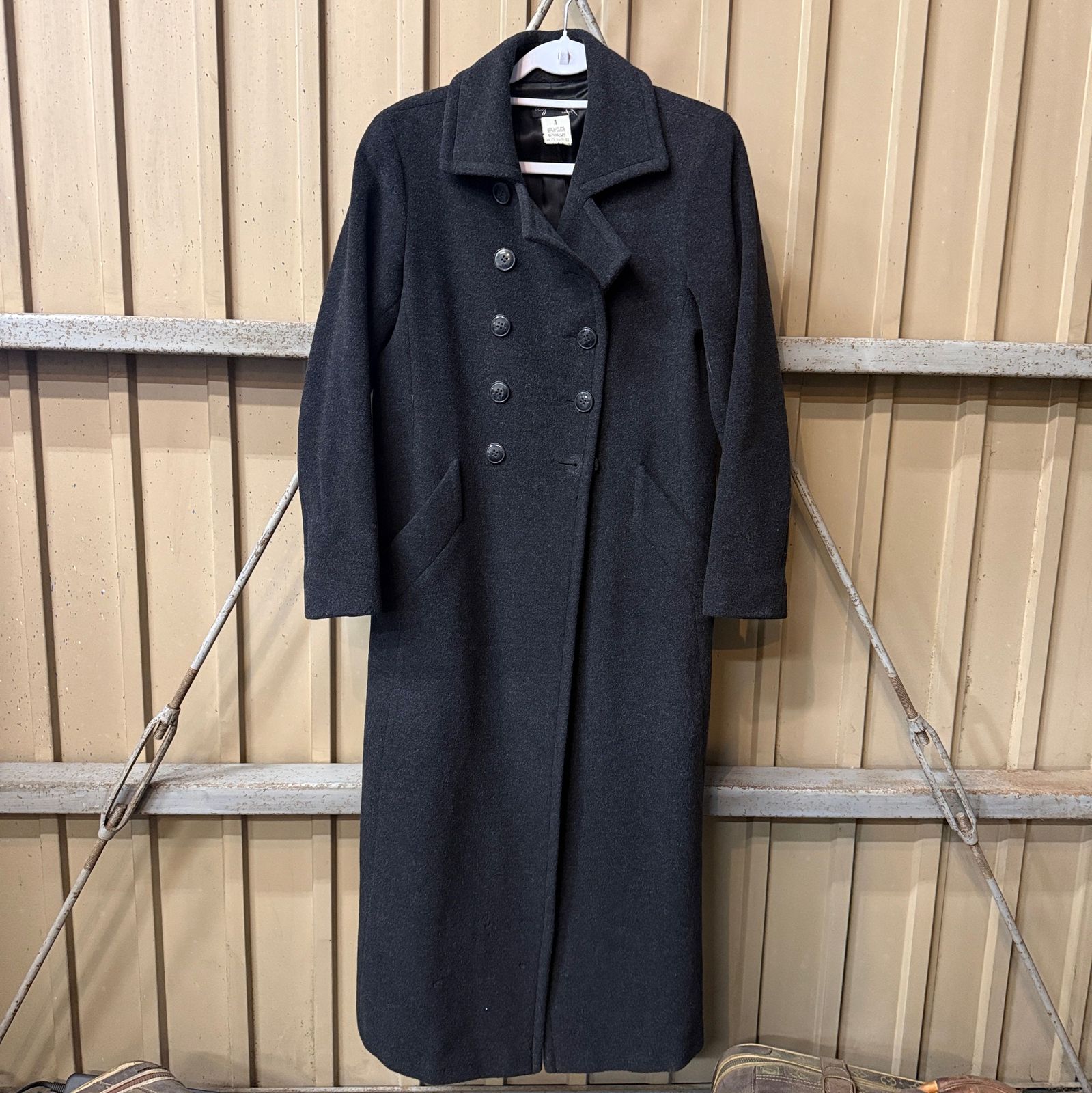 agnès b. コート 1 ブラック ウールコート ダブルブレスト ファッション アウター 冬服 カジュアル フォーマル