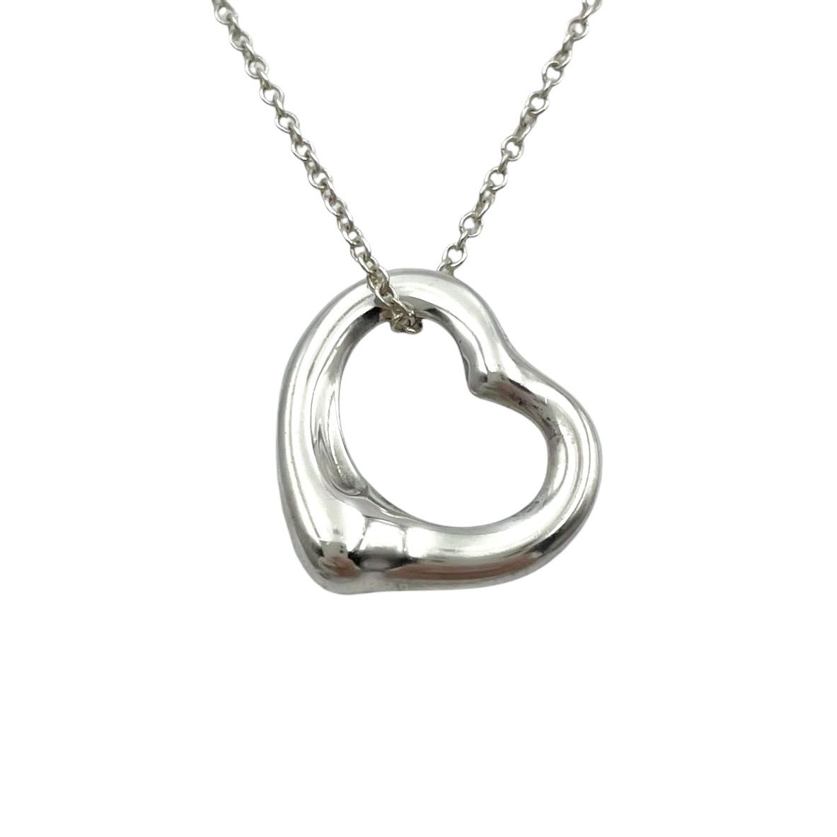 現行 Tiffany & Co. ティファニー オープンハート ネックレス ペンダント シルバー 925 16mm 【bc24】
