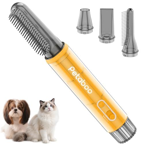 Petaboo 犬 ドライヤー マイナスイオン ペット ドライヤー 大風量ペットブロワー ペットグルーミング用 犬用 PSE認証 軽量 コンパクト | ペット用ドライヤー 無段階風速 静電気除去 4種ノズル付き 大型犬 家庭用および旅行用 ペ 9a6cc1c4