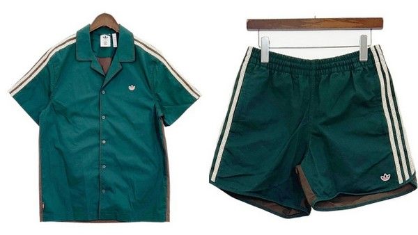 adidas アディダス CLOTbyEdisonchen クロット ボウリングシャツ ショーツ セットアップ メンズ Sサイズ グリーン 上下セット DM20178■ 12,045円