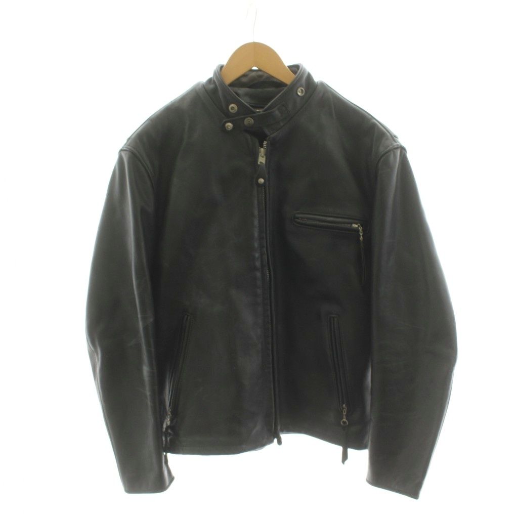 ショット SCHOTT 70s 牛タグ後期 641 ライダース ジャケット シングル ボアライナー付き レザー 牛革 革ジャン 44 黒 ブラック 46,140円