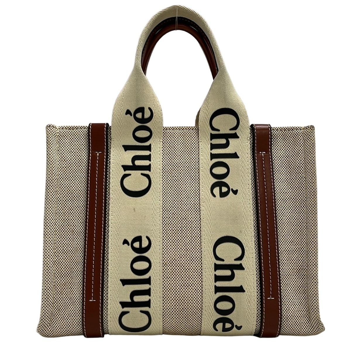 Chloe(クロエ) トートバッグ ウッディスモールトートバッグ CHC21US385E6690U アイボリー×ブラウン レザー