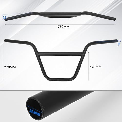 BMX ハンドルバー 22.2mm クロスバー付き ステムセット 幅750mm 高さ270mm 黒色 鉄製 小輪車・マウンテンバイク・改造車用 自転車ハンドル 街乗り用 磨砂仕上げpms 4614feb3 BMX ハンドルバー 22.2mm クロスバー付き ステムセット 幅750mm 高さ270mm 黒色 鉄製 小輪車・マウンテンバイク・改造車用 自転車ハンドル 街乗り用 磨砂仕上げpms 4614feb3