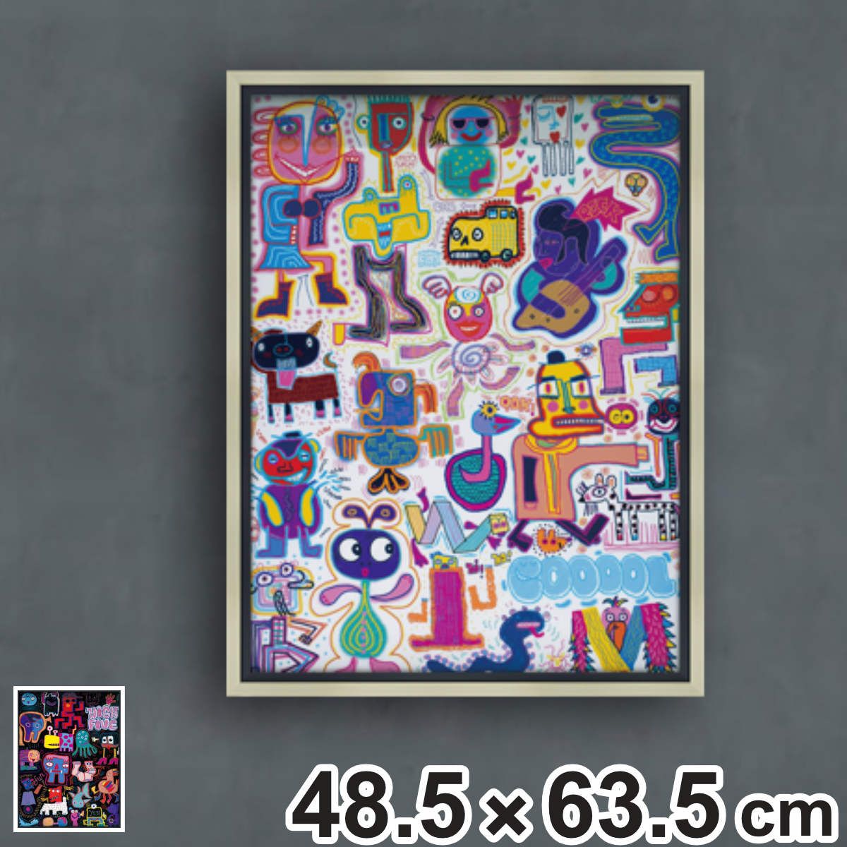アートパネル ジェリー バプテスト 『グラフィティ』 48.5×63.5cm （ 絵画 絵 アート インテリア 額 額入り 壁掛け おしゃれ ゲル加工 グラフィティ ポスター アートフレーム アートポスター ウォールアート パネル 額付き ）