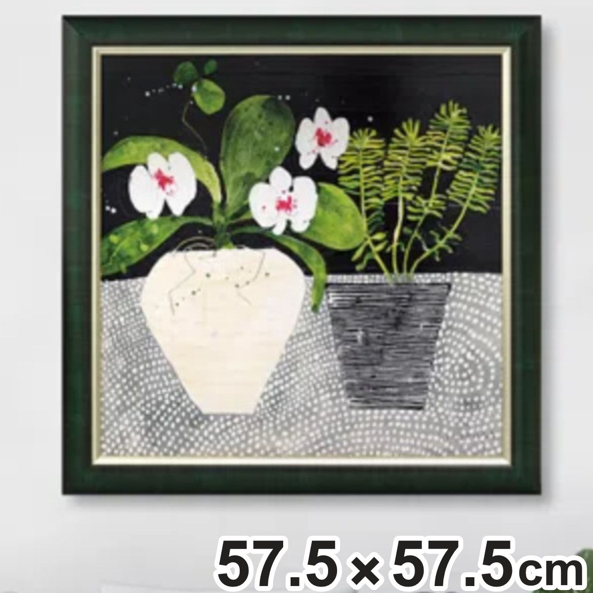 アートパネル スーザン ブラウン 『オーキッド モザイク』 57.5×57.5cm （ 絵画 絵 アート インテリア 額 額入り 壁掛け おしゃれ ゲル加工 花 正方形 ポスター アートフレーム アートポスター ウォールアート パネル 額付き ）