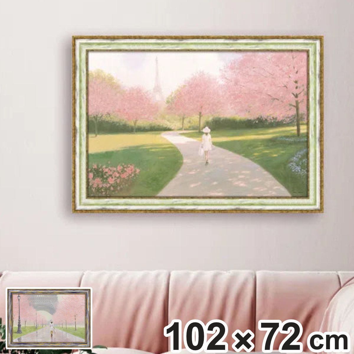 アートパネル マルコ ファビアノ 102×72cm （ 絵画 絵 アート インテリア 額入り 壁掛け おしゃれ ゲル加工 風景 パリ ポスター アートフレーム アートポスター 額付き 桜 花 華やか ） 21,780円
