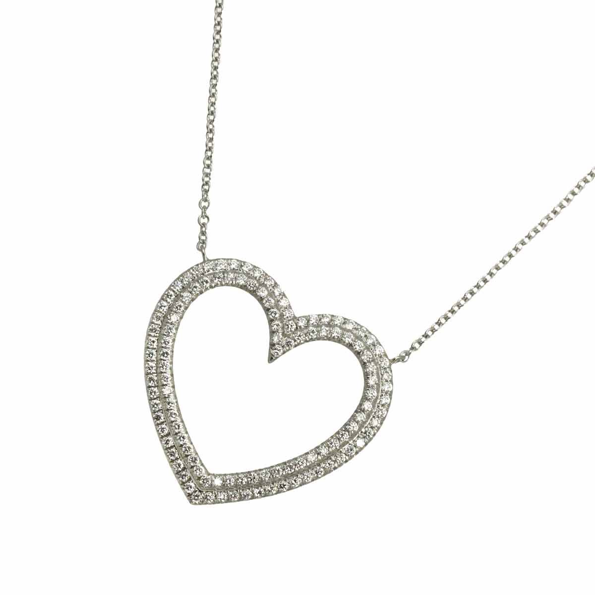 ティファニー TIFFANY&Co. メトロハート パヴェ ダイヤ ネックレス 40cm PT プラチナ Necklace 90332558