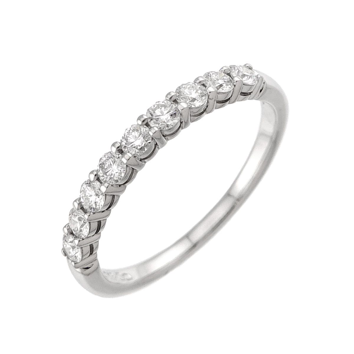 ティファニー TIFFANY&Co. フォーエバー 9号 リング ハーフ ダイヤ 幅2.2mm Pt プラチナ 指輪 エンブレイス Half Diamond Ring 90334901