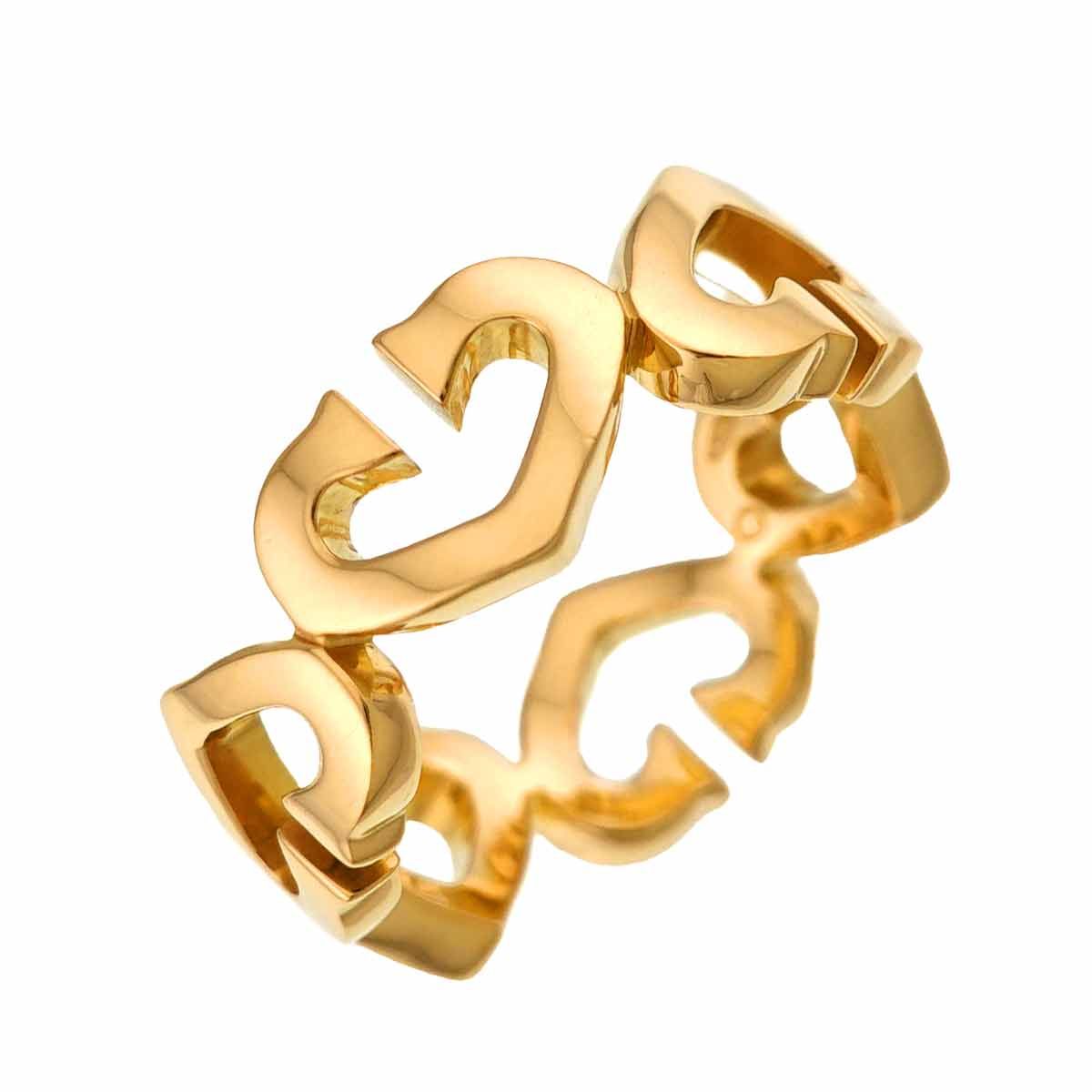 カルティエ Cartier Cハート #50 リング K18 YG イエローゴールド 750 指輪 C Heart Ring 90336047