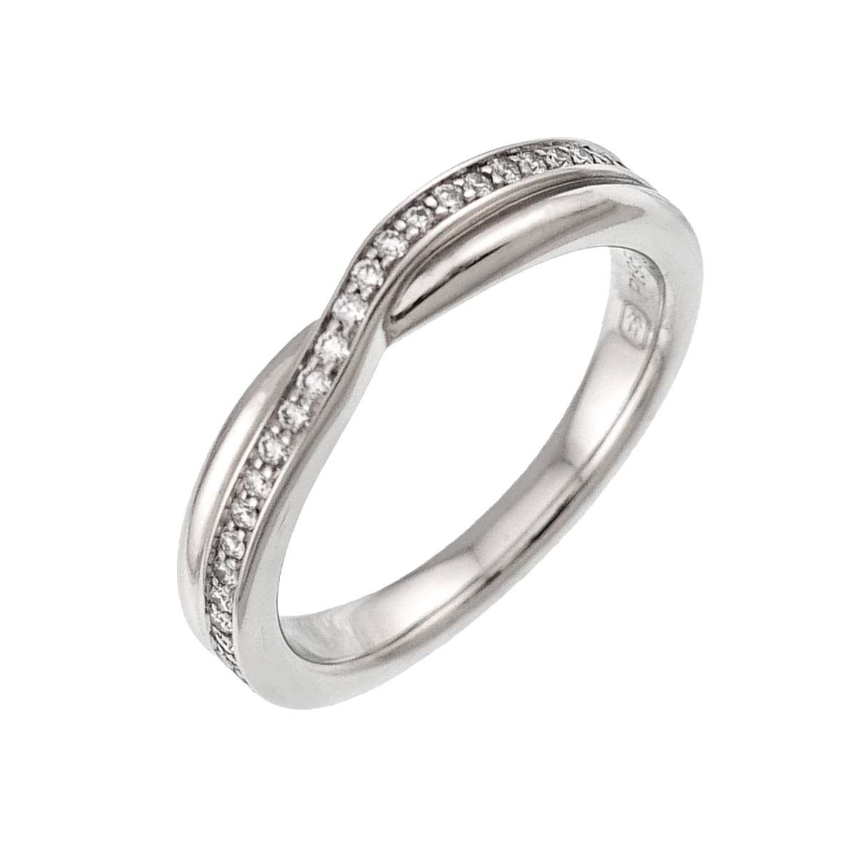ハリーウィンストン HARRY WINSTON トリスト ワンロウ バンド 8号 リング ダイヤ Pt 指輪 Diamond Ring【証明書付き】 90336191