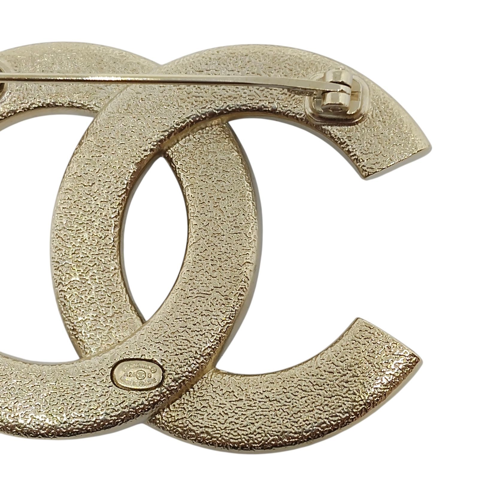 CHANEL シャネル ココマーク チェーンモチーフ ブローチ A24B ゴールド