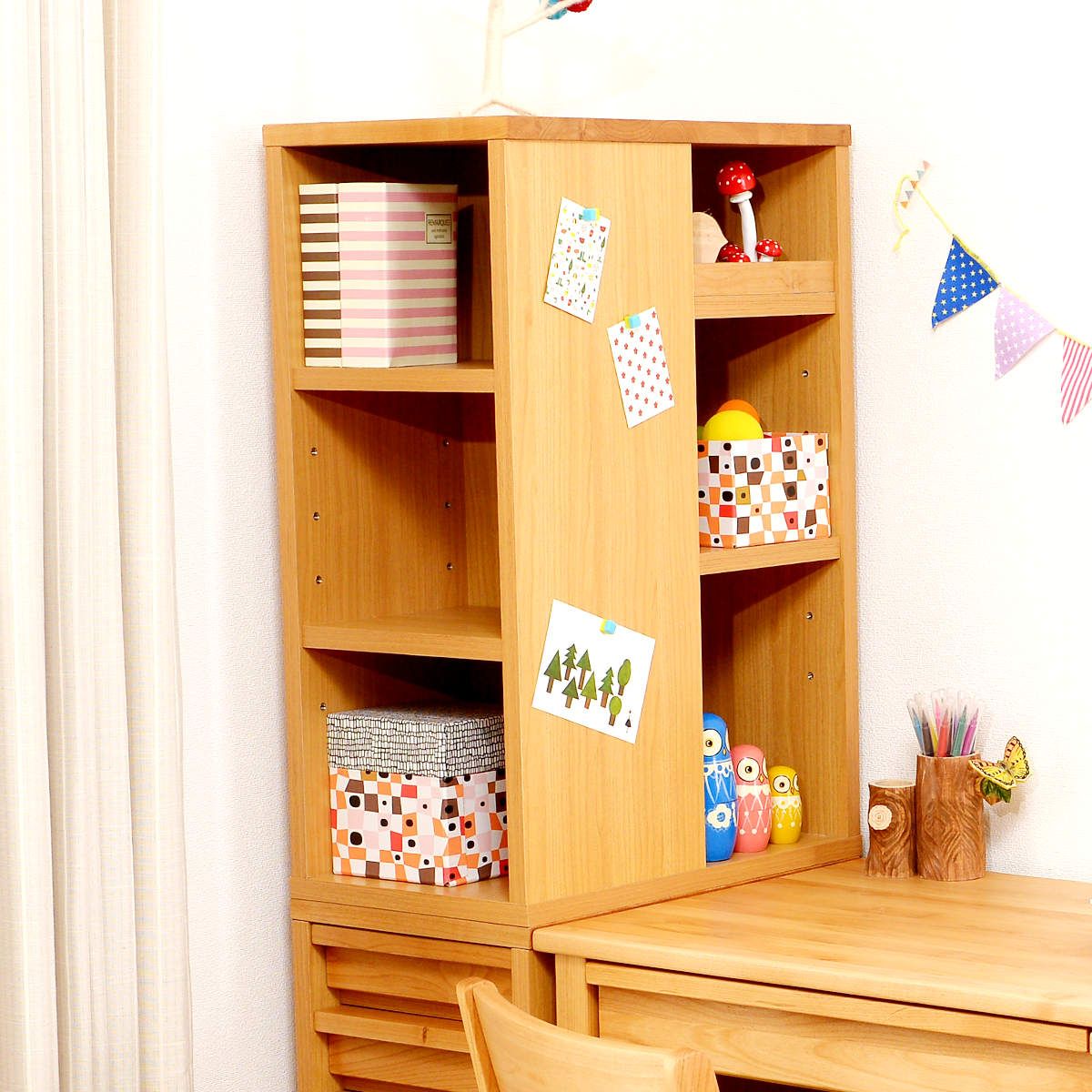 オープンラック 幅30cm シェルフ 学習机 トライA専用 （ ラック 棚 収納 木製 天然木 本棚 デスク横 スリム 木製ラック コンパクト マグネット対応 完成品 デスクサイドラック 整理 整頓 ウッドラック 学習教材 3方向 出し入れ ） 25,000円