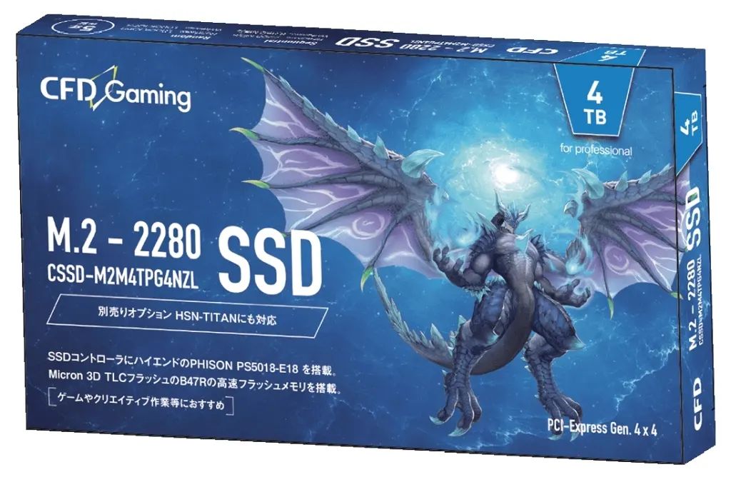 【中古】PCハード 【当店14日返金保証】 CFD M.2 SSD 4TB Gaming PG4NZLシリーズ (メーカー整備品) (状態：外観不良) [CSSD-M2M4TPG4NZL]