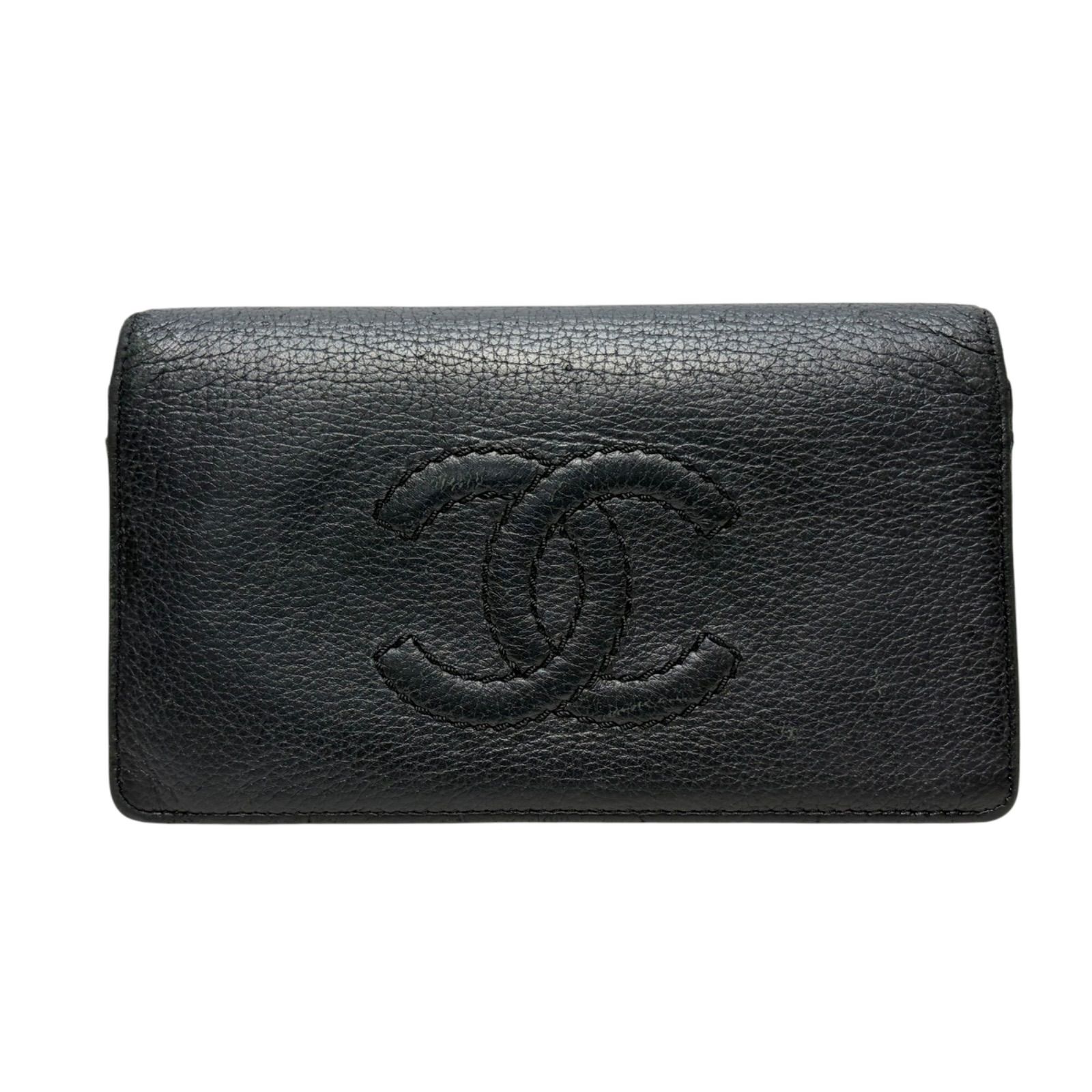 5171 CHANEL シャネル 長財布 ブラック ココマーク レザー フラップ 17,390円