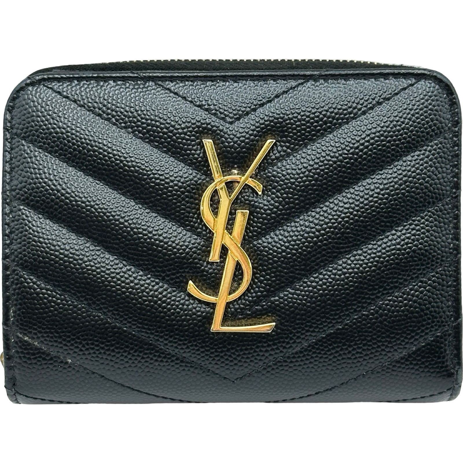 サンローラン SAINT LAURENT コンパクトウォレット 403723 ブラック キャビアスキン レディース 二つ折り財布 30,550円