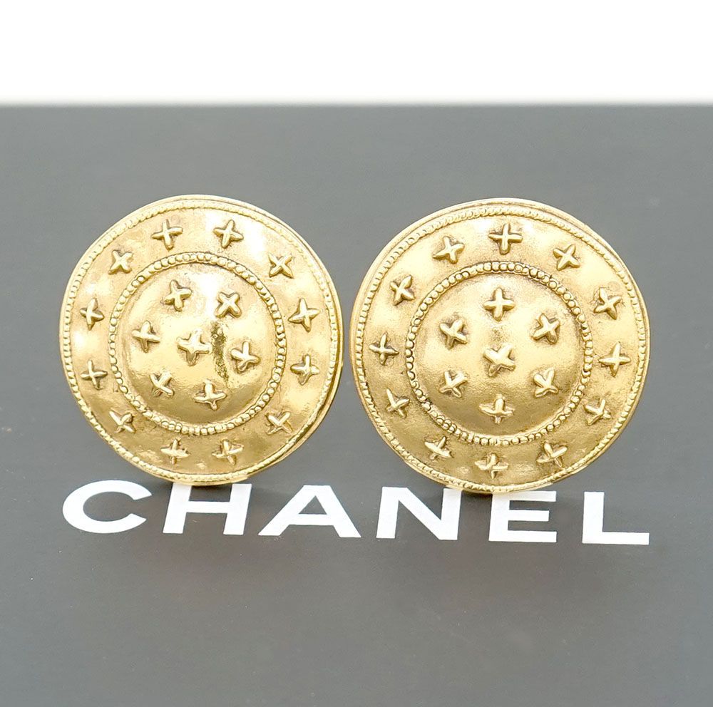 シャネル CHANEL 丸型 ラウンド イヤリング ゴールド 【極美品】 25,915円