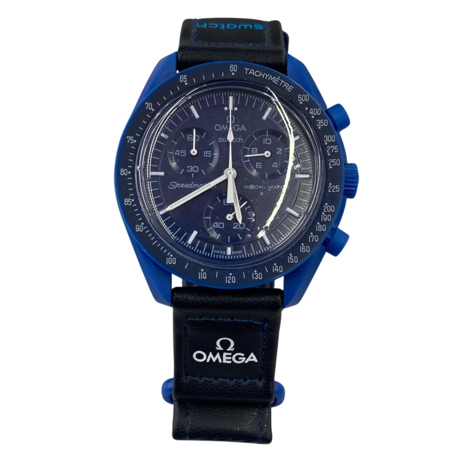 186001 現状品 OMEGA オメガ OMEGA×Swatch MoonSwatch オメガ スウォッチ ムーンスウォッチ ブルー メンズ