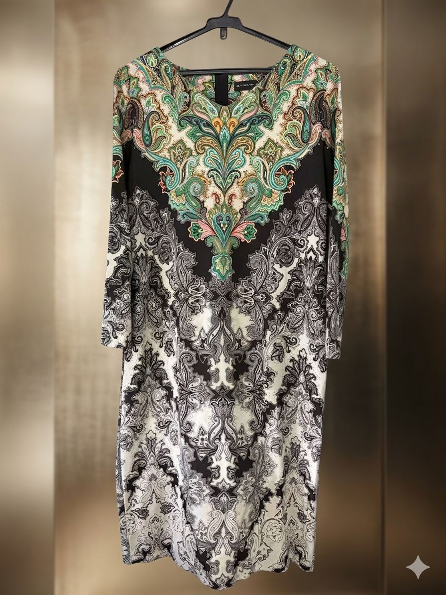 エトロ ETRO ペイズリー柄 長袖 ストレッチ ロングワンピース - メルカリ