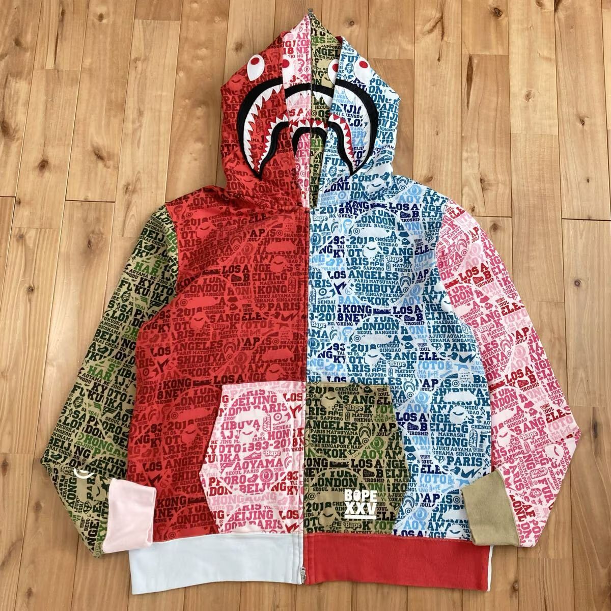★2XL★ XXV CITIES CAMO ダブル シャーク パーカー Double shark full zip hoodie a bathing ape BAPE CAMO エイプ ベイプ XXL sa1075