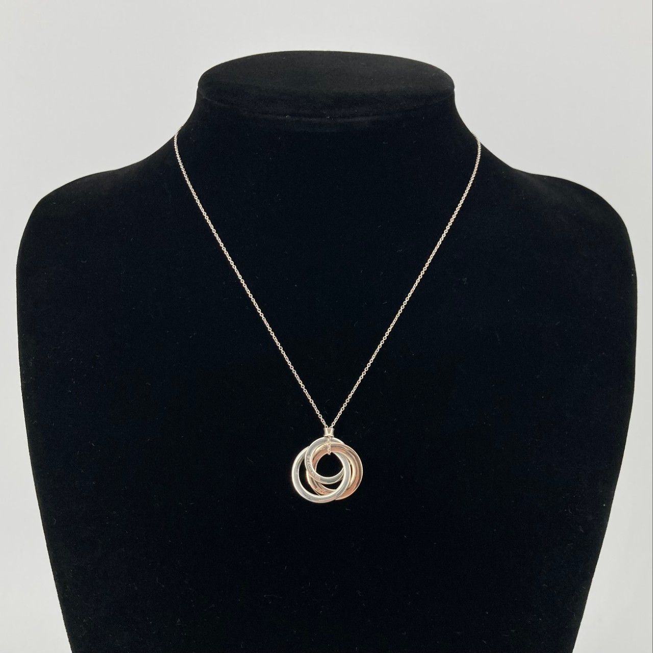 TIFFANY&Co.(ティファニー) 1837 インターロッキング サークル Ag925/ルベドメタル ネックレス 5.21g シルバー×ピンクゴールド