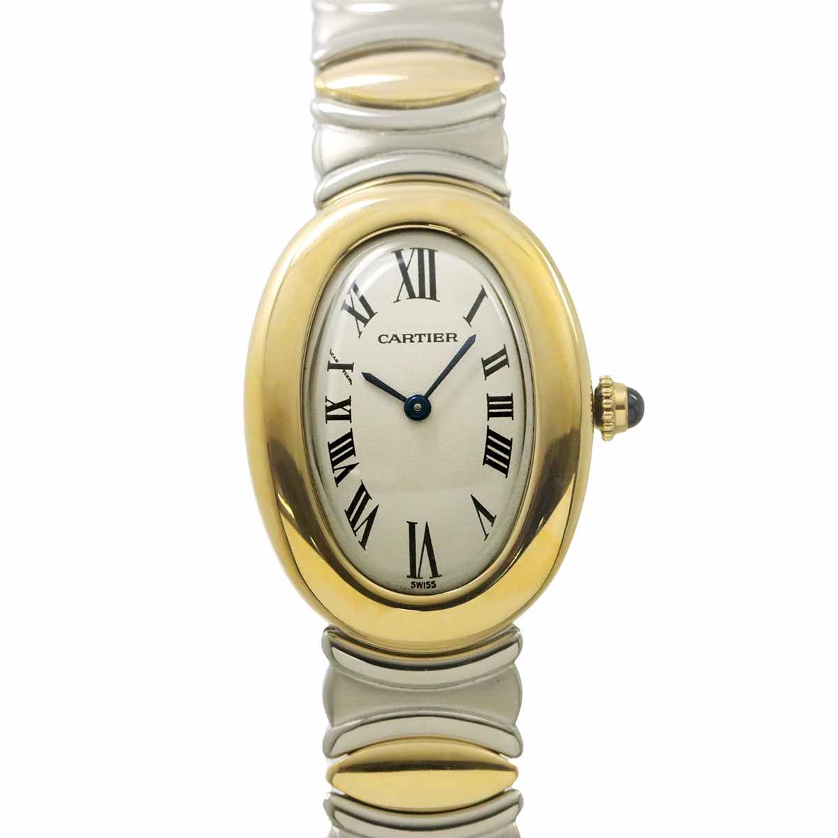 カルティエ Cartier ベニュワール ベルエポック コンビ W40002F2 レディース 腕時計 アイボリー K18YG クォーツ Baignoire 90331918