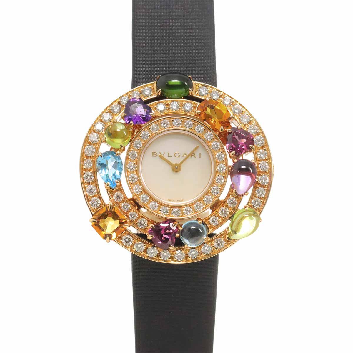 ブルガリ BVLGARI アストラーレ チェルキ AEP36G レディース 腕時計 ダイヤ カラーストーン ベゼル K18PG クォーツ Asutorare 90334031
