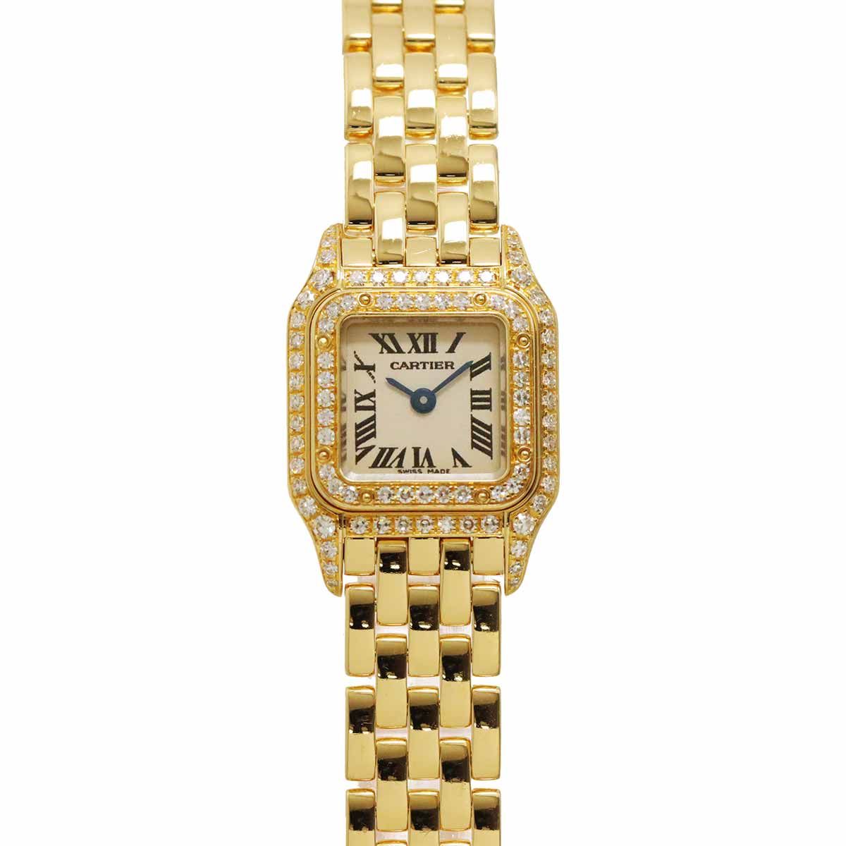 カルティエ Cartier ミニパンテール WF3141B9 純正ダイヤベゼル レディース 腕時計 K18YG 金無垢 クォーツ mini Panthere 90335960 1,218,000円