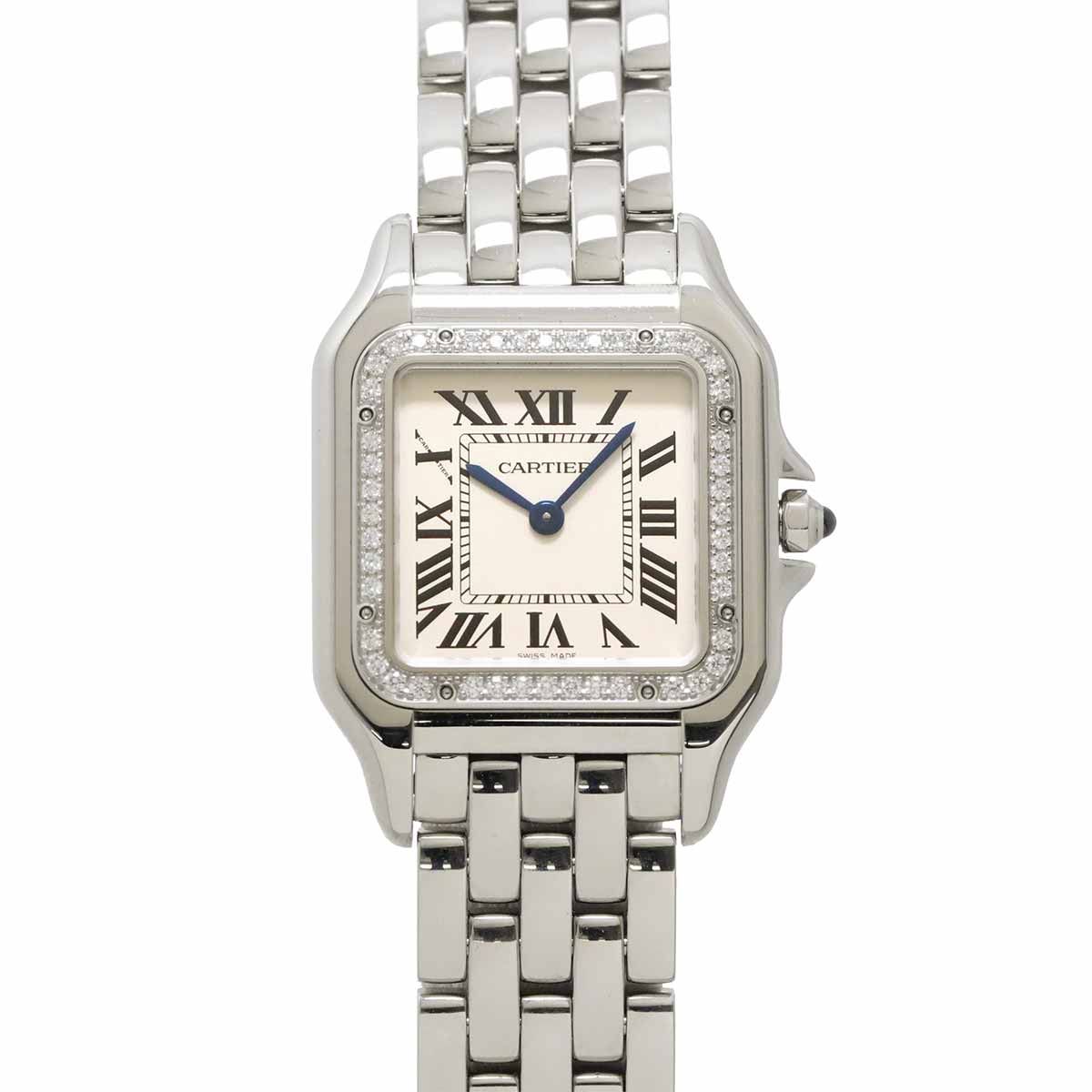 カルティエ Cartier パンテール ドゥ カルティエ MM W4PN0018 ベゼル ダイヤ ボーイズ 腕時計 シルバー クォーツ Panthere 90337642