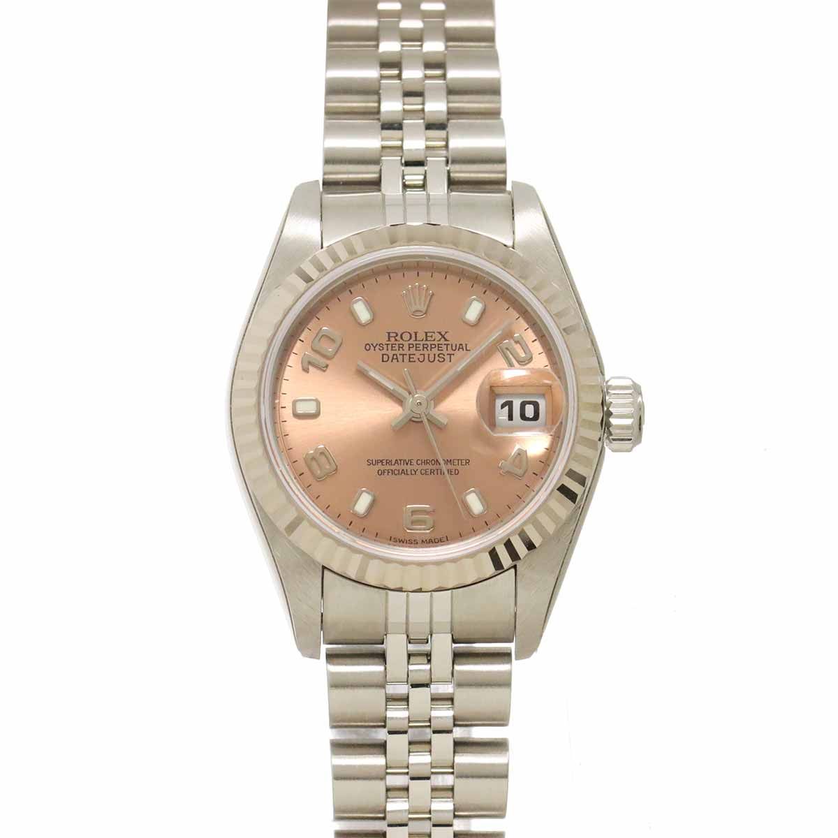 未使用 展示品 ロレックス ROLEX デイトジャスト 79174 F番 レディース 腕時計 ピンク K18WG オートマ 自動巻き Datejust 90338669