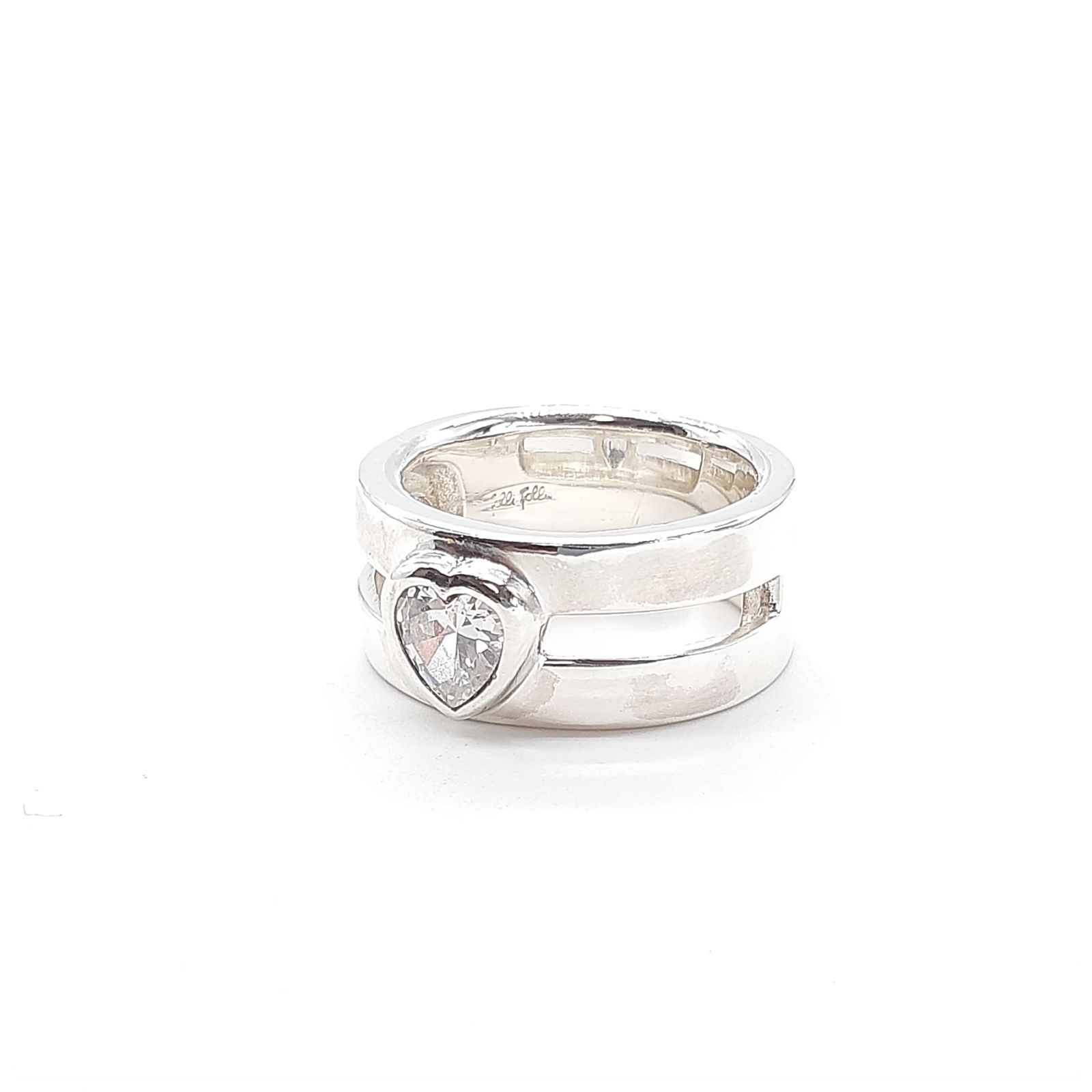 Folli Follie フォリフォリ リング シルバー SILVER 925 シルバー ジルコニア ハート ワイド T6041011