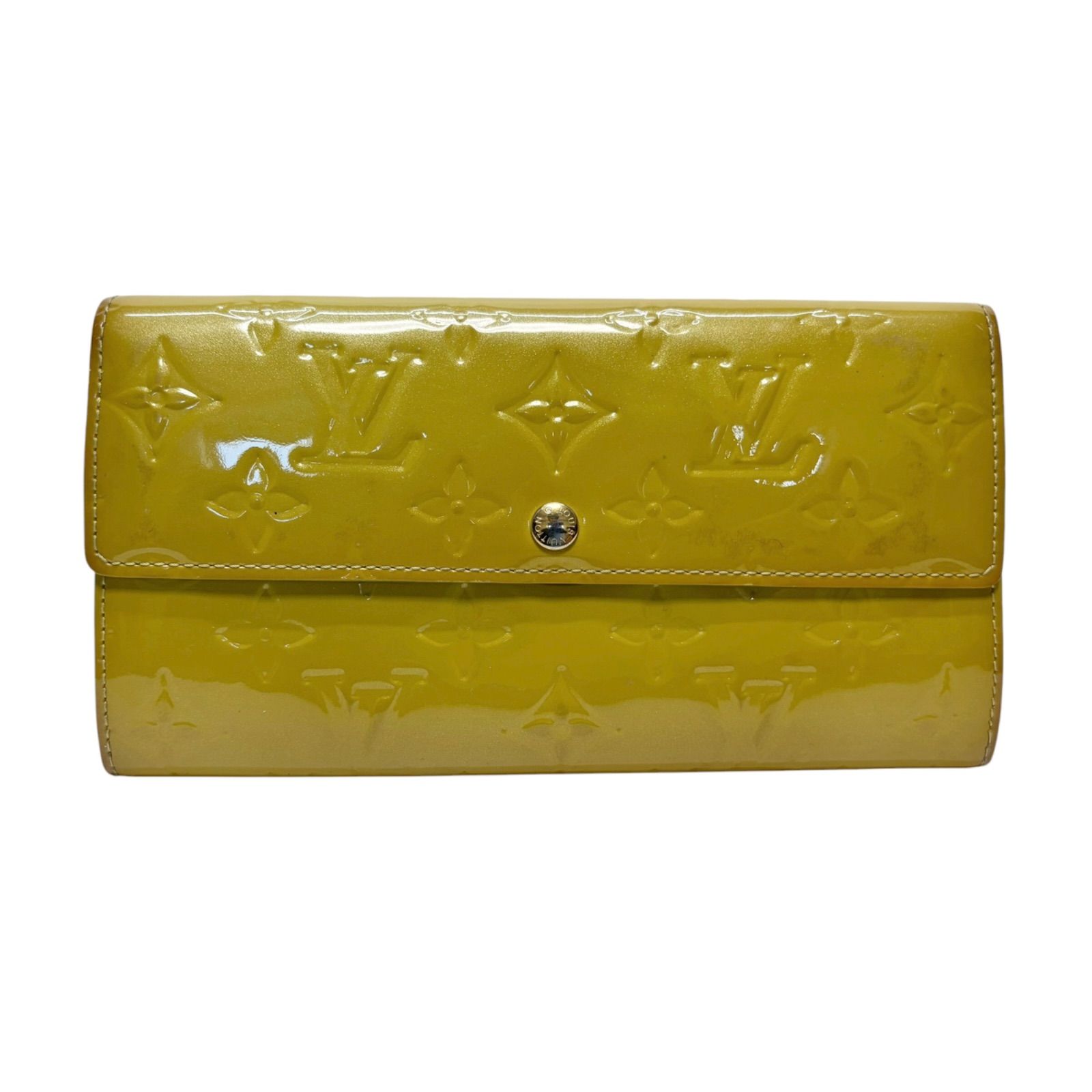 5086 LOUIS VUITTON ルイヴィトン 長財布 ヴェルニ ポルトフォイユ サラ イエロー系