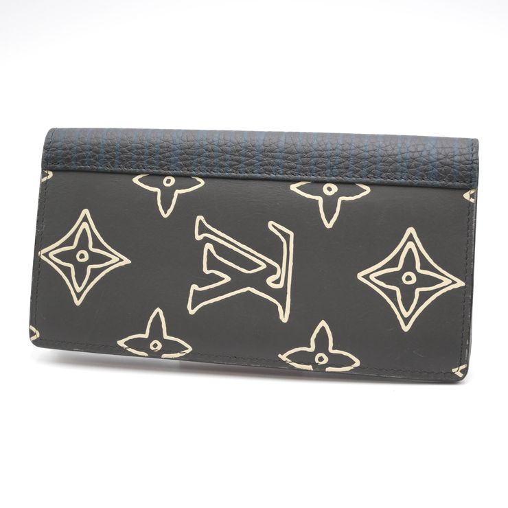LOUIS VUITTON（ルイ・ヴィトン）ポルトフォイユ・ブラザ パッチワーク モノグラム・エクリプス 長財布 ブラック ブルー メンズ M69700【中古】