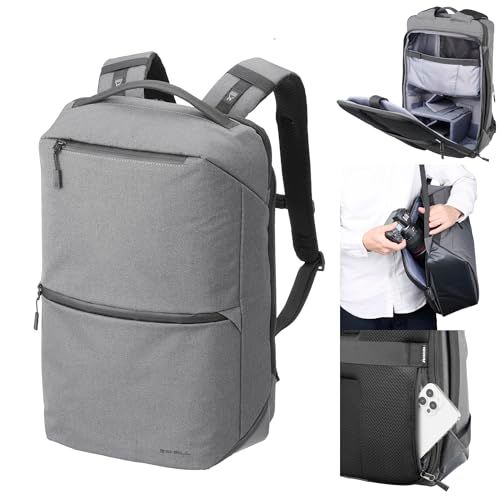 ハクバ HAKUBA カメラバッグ +SHELL シティG05AZ [ジップバックパック15(約15L) グレー] | カメラリュック ビジネスバッグ 背面アクセス 2気室 普段使い YKK製ファスナー採用 プラスシェル 4977187001 167c551e