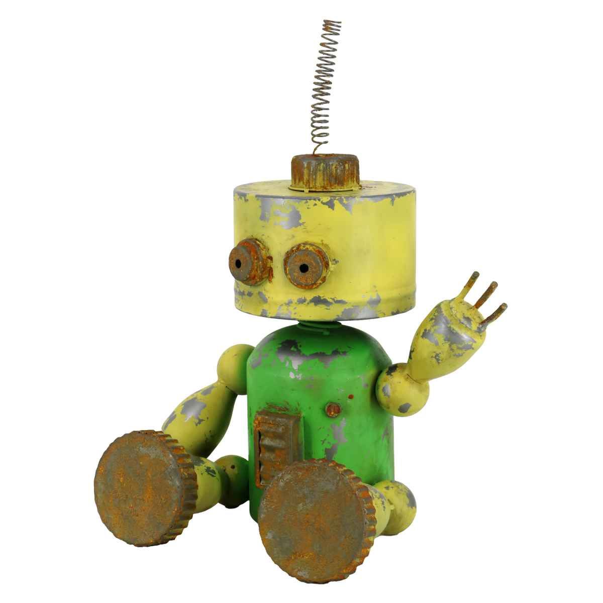 オーナメント ロボット 黄 （ 置物 オブジェ ガーデンオーナメント 庭 インテリア 雑貨 屋外 ガーデン雑貨 園芸 ガーデンインテリア ）