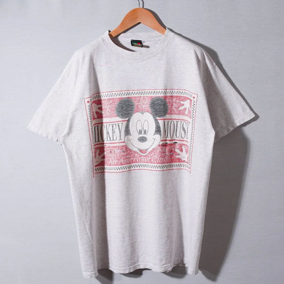 雰囲気系 90s USA製 ディズニー Dinsey ミッキー MICKEY Tシャツ XL