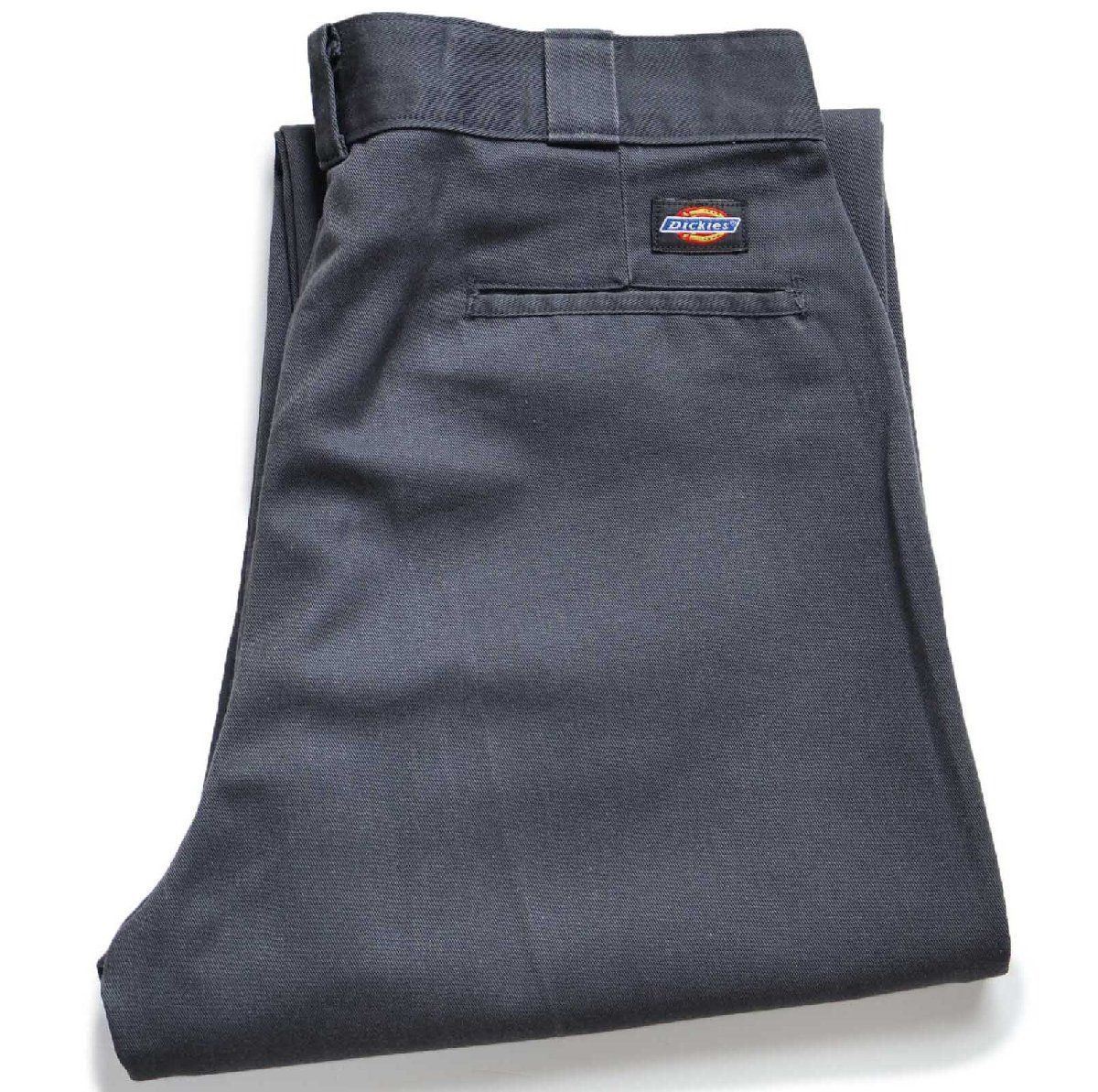 90s USA製 Dickiesディッキーズ 874 ワークパンツ グレー W34 L32★オールド ビンテージ トラウザーズ ストレート