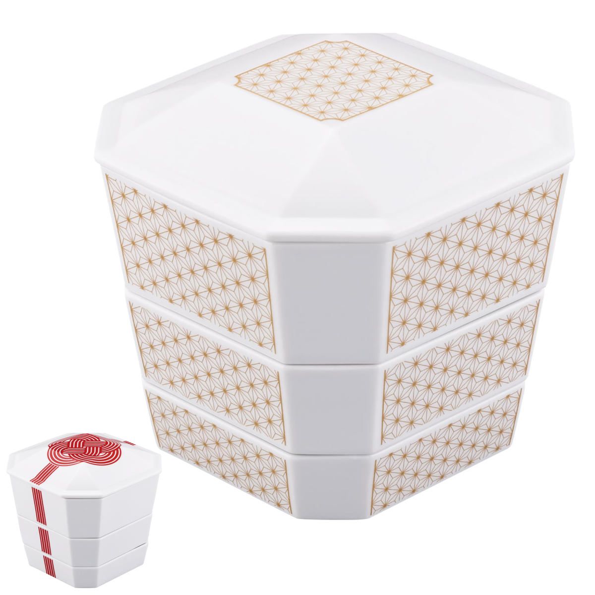 3段重箱 隅切 陶磁器 （ 食洗機対応 電子レンジ対応 磁器 日本製 お重 3段 陶器 食洗機OK レンジOK 重箱 高級感 上品 和風 和モダン モダン ）