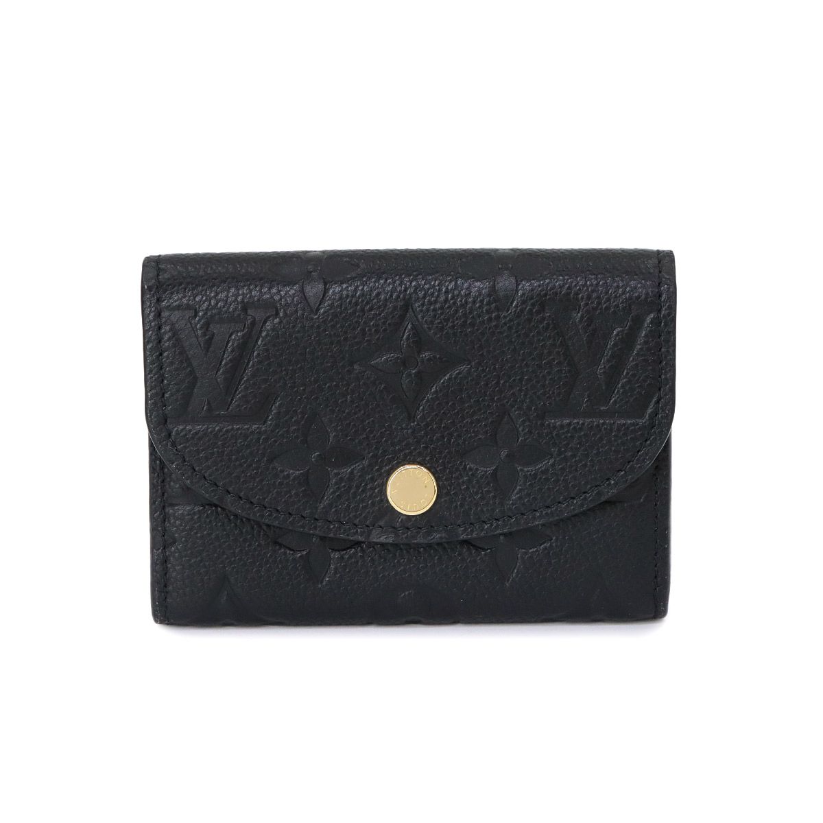未使用 展示品 ルイ ヴィトン LOUIS VUITTON モノグラム アンプラント ポルトモネ ロザリ 二つ折り 財布 ノワール M81455 RFID 90335539