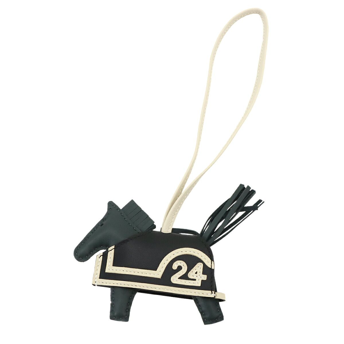 未使用 展示品 エルメス HERMES ロデオ ロベオ 24 PM バッグ チャーム アニョーミロ ヴェールマングローブ ブラック クレ K刻印 90336508