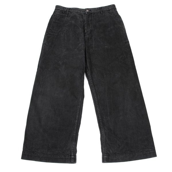 スタジオニコルソン×イスコSTUDIO NICHOLSON×ISKO セルビッジワイドデニムパンツ 黒M