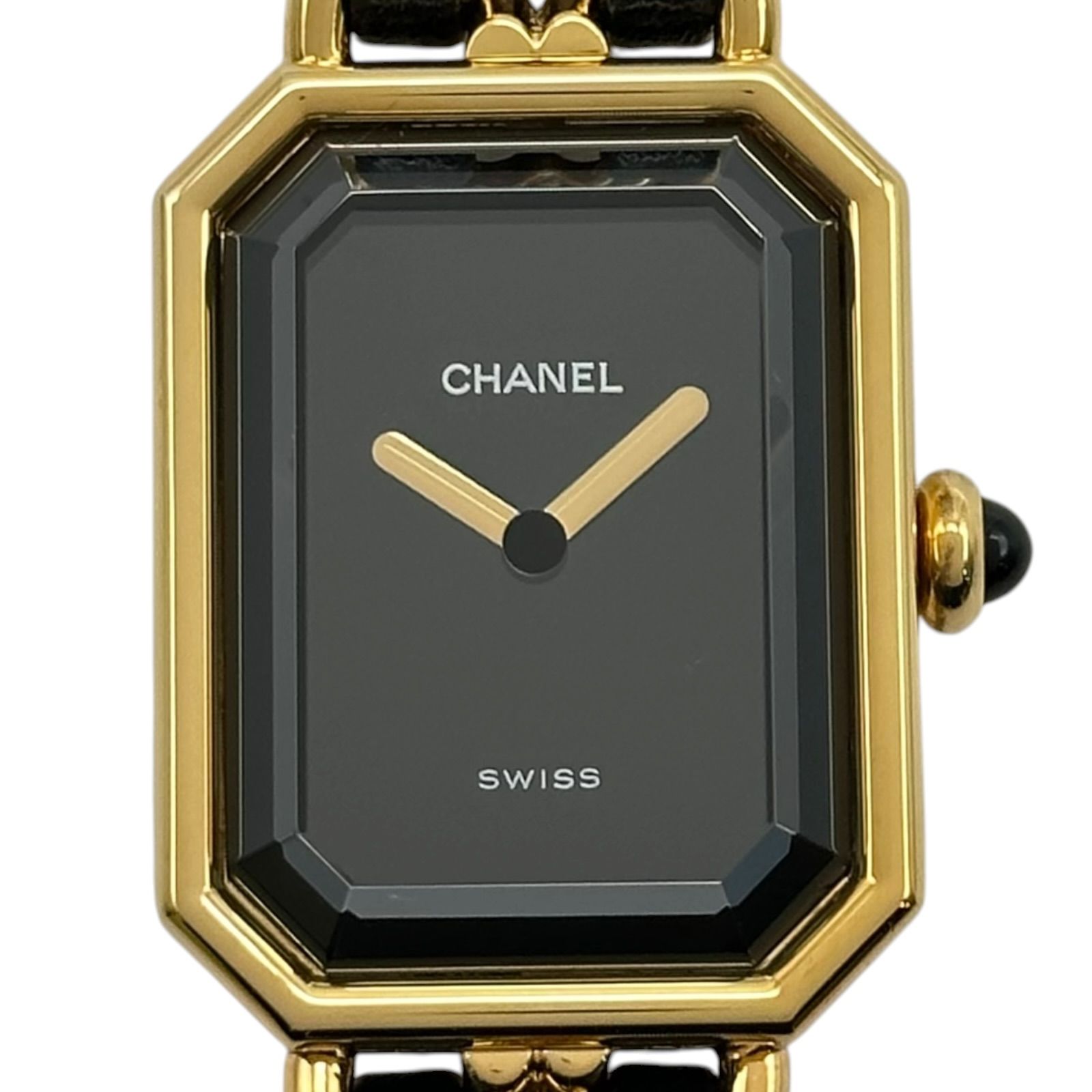 シャネル CHANEL プルミエール L H0001 ブラック ゴールドプレーテッド クオーツ レディース 腕時計 144,500円
