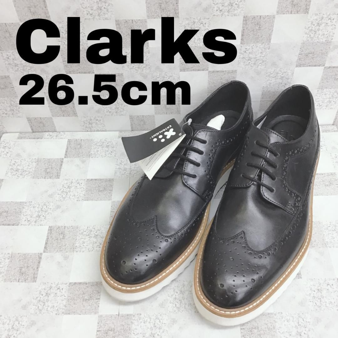 Clarks ウィングチップ 厚底シューズ ブラック 26.5cm 134