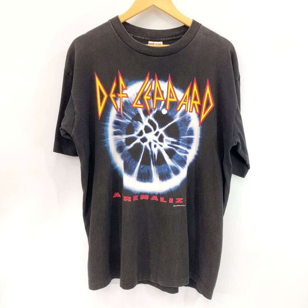90s USA製 DEF LEPPARD ADRENALIZE SOF TEE デフ・レパード VINTAGE ヴィンテージ バンド Tシャツ バンT ブラック フェード XL メンズ _201 18,177円
