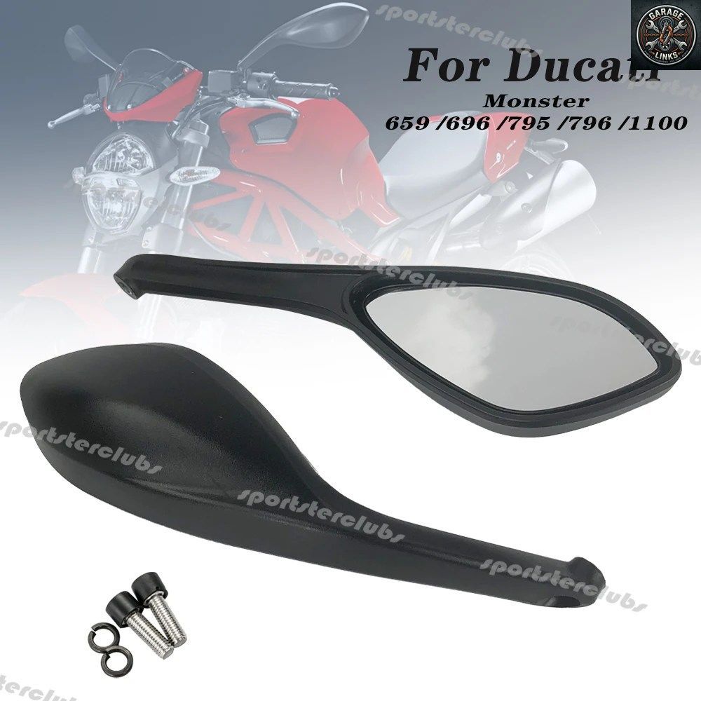 ミラー DUCATI MONSTER 659 696 795 796 1100 1100S 1100 EVO 2008-2015 2009 2010 オートバイ用リアビューサイドミラー