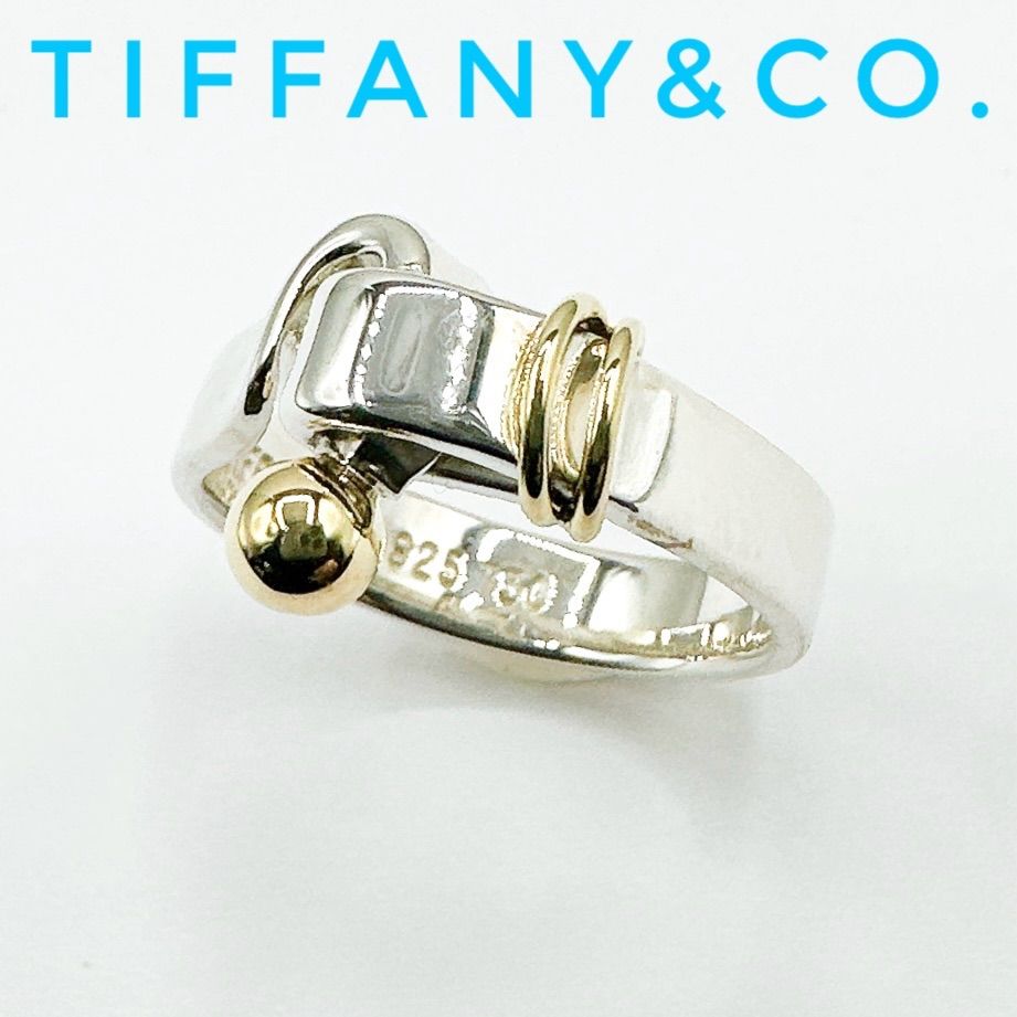 人気?Tiffany&Co. フック＆アイ シルバー イエローゴールド リング 約11号 Y 23,760円