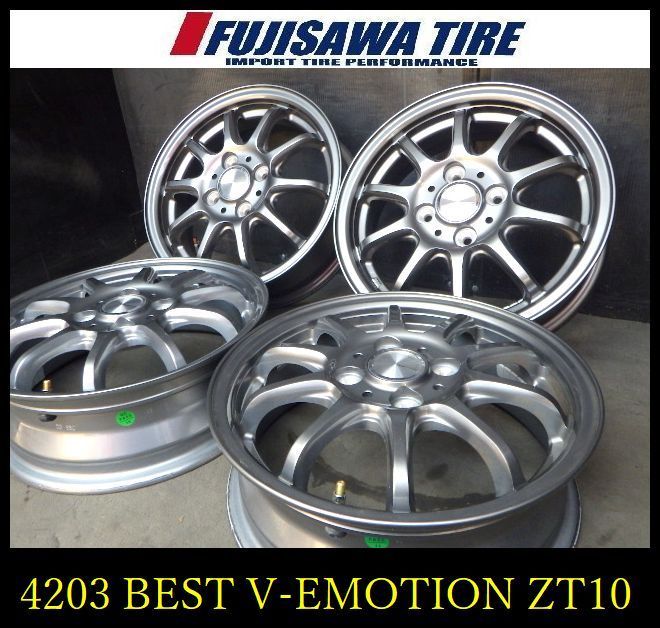【4203】J送料無料 ▲BEST V-EMOTION ZT10▲14x4.5J 4穴 100 +45▲4本