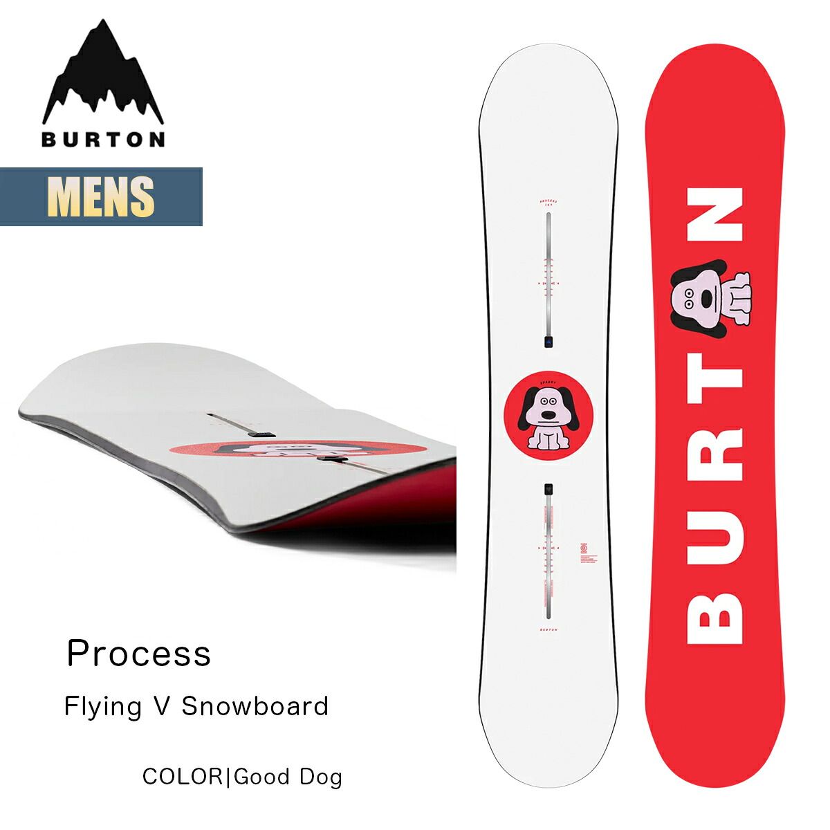 Burton Snowboard Board Mens 26-27 Burton Process Flying V 27WIN-107121 Mens Process Flying V Snowboard 143 146 149 152 155 Twin Shape Genuine