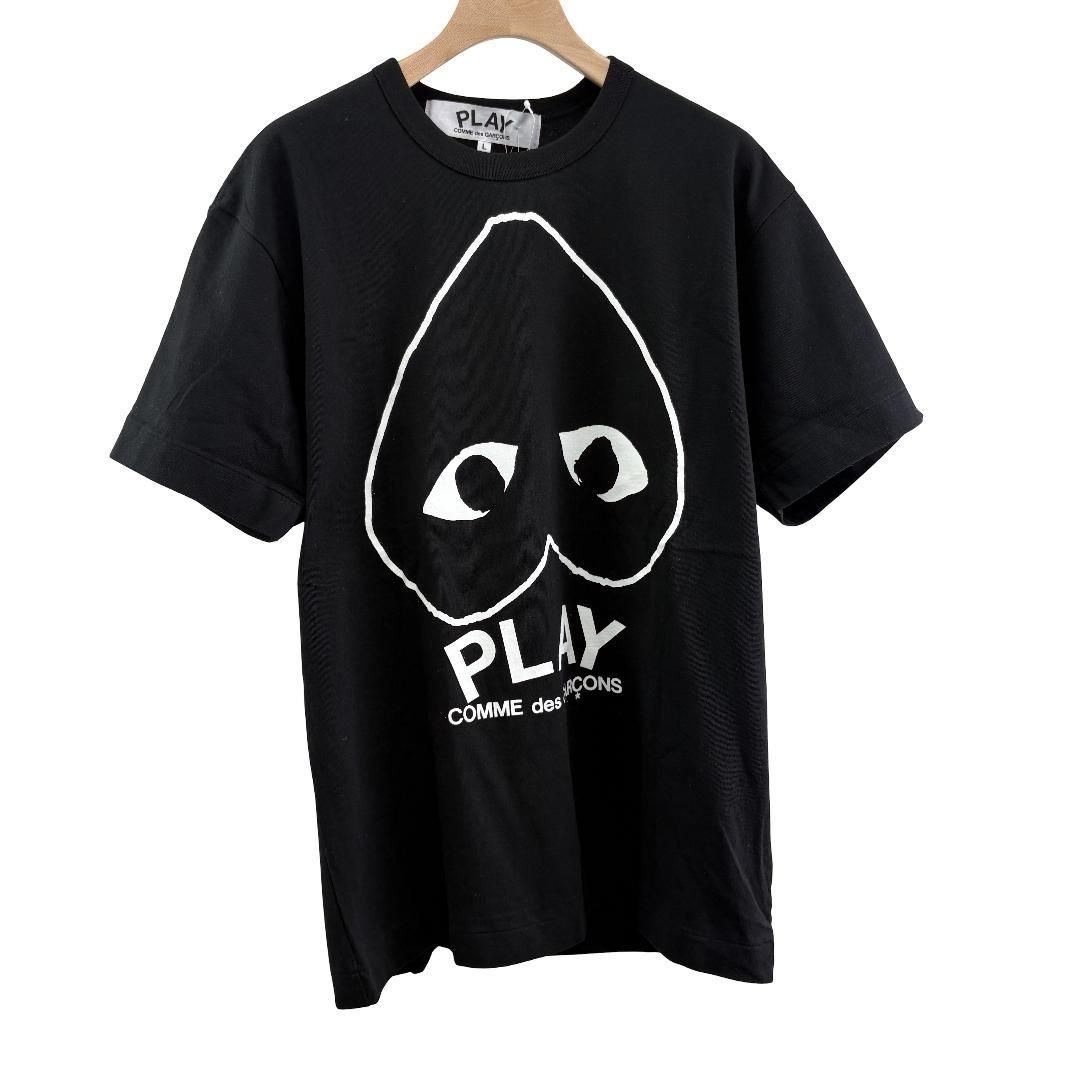 COMME des GARCONS ホワイトアウトライン　プリントＴシャツ　Ｌサイズ Tシャツ AZ-T114 ブラック ユニセックス